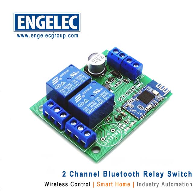 2-Channel Bluetooth Relay Wireless Remote Control 2 Relay Bluetooth Motor LED 