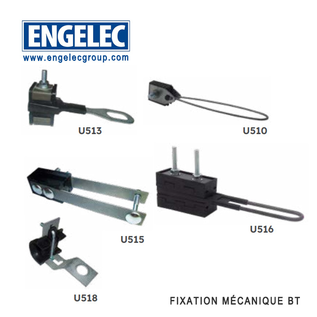 Accessoires de ligne basse tension, Pince d'ancrage et suspension